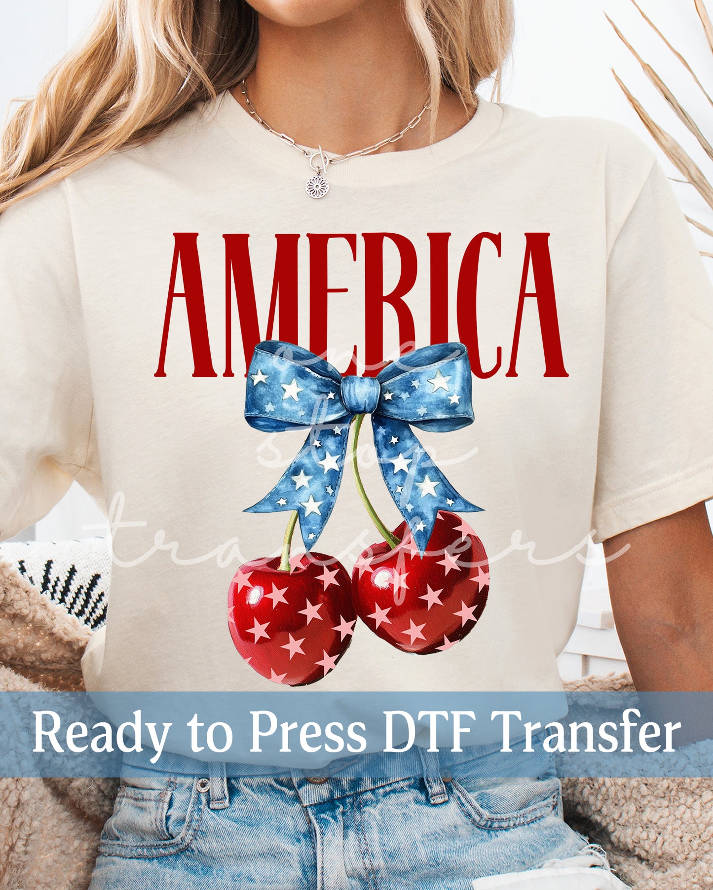 Star Coquette America Cherries - Ready to Press DTF Transfers