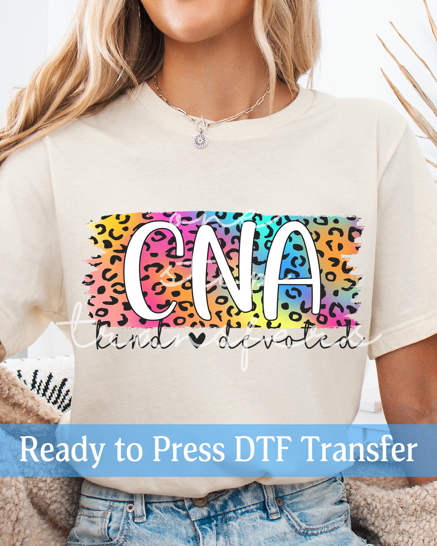 Rainbow Leopard Print CNA - Ready to Press DTF Transfers