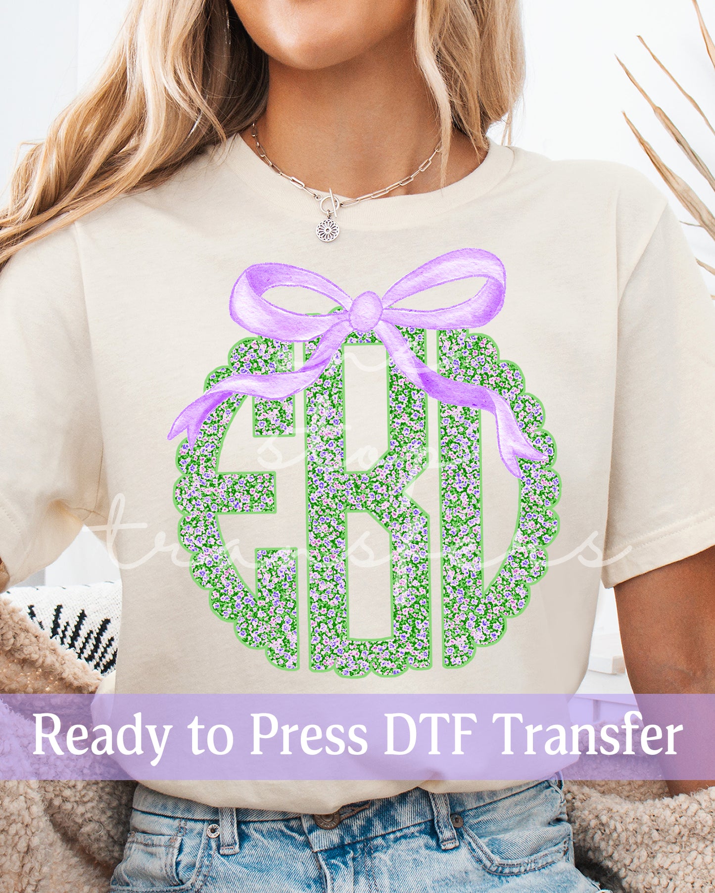 Coquette English Garden Floral Monogram - Ready to Press DTF Transfers