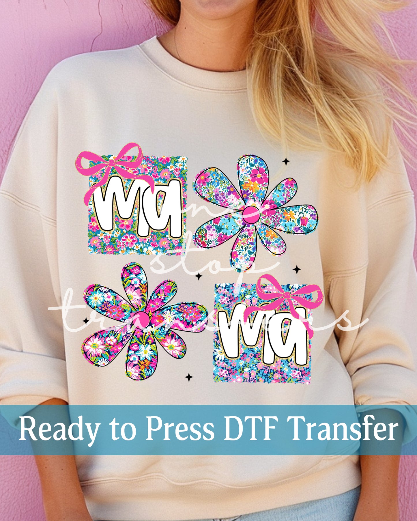 MAMA Floral Blocks - Ready to Press DTF Transfers