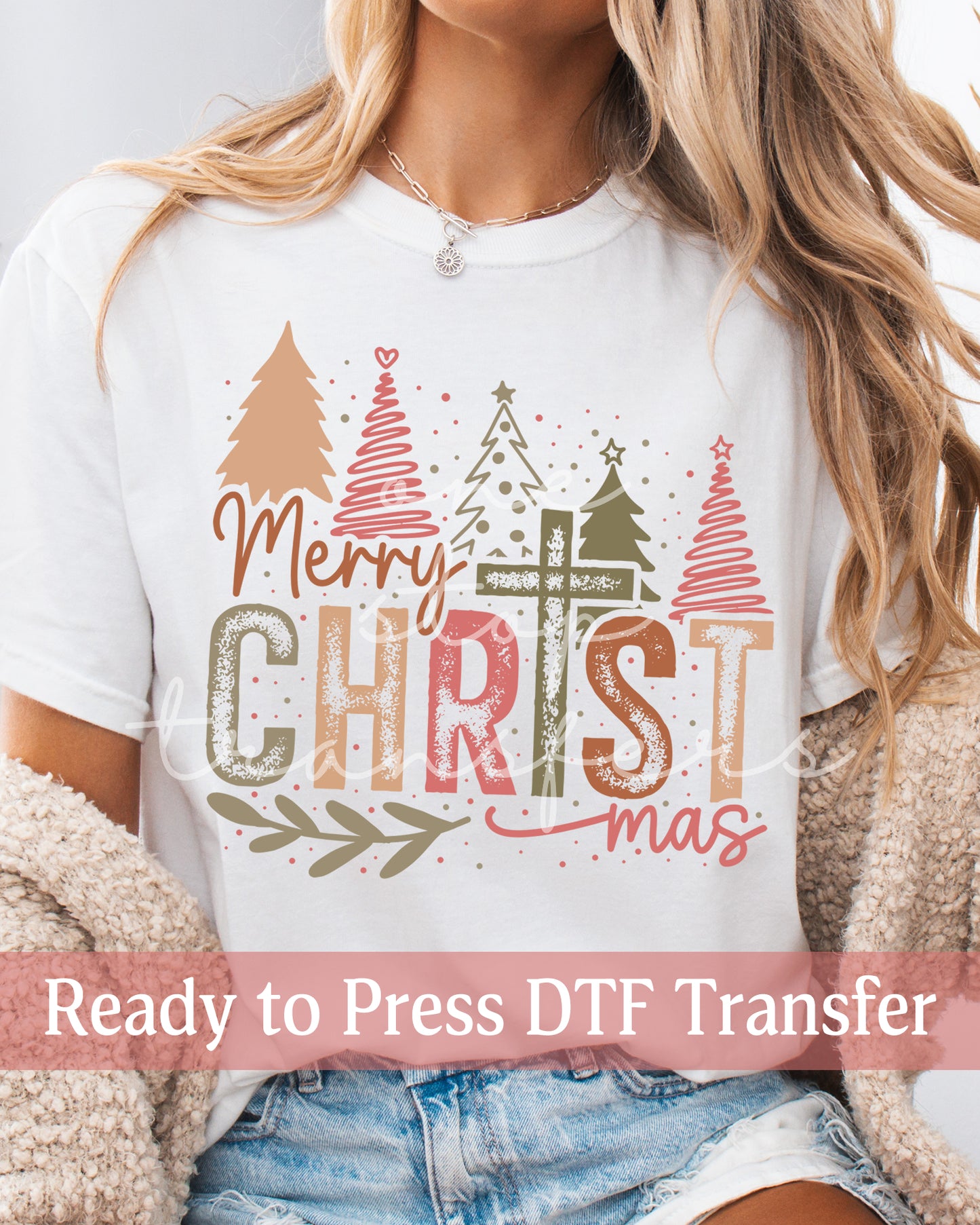 Merry CHRISTmas Christmas Trees - Ready to Press DTF Transfers