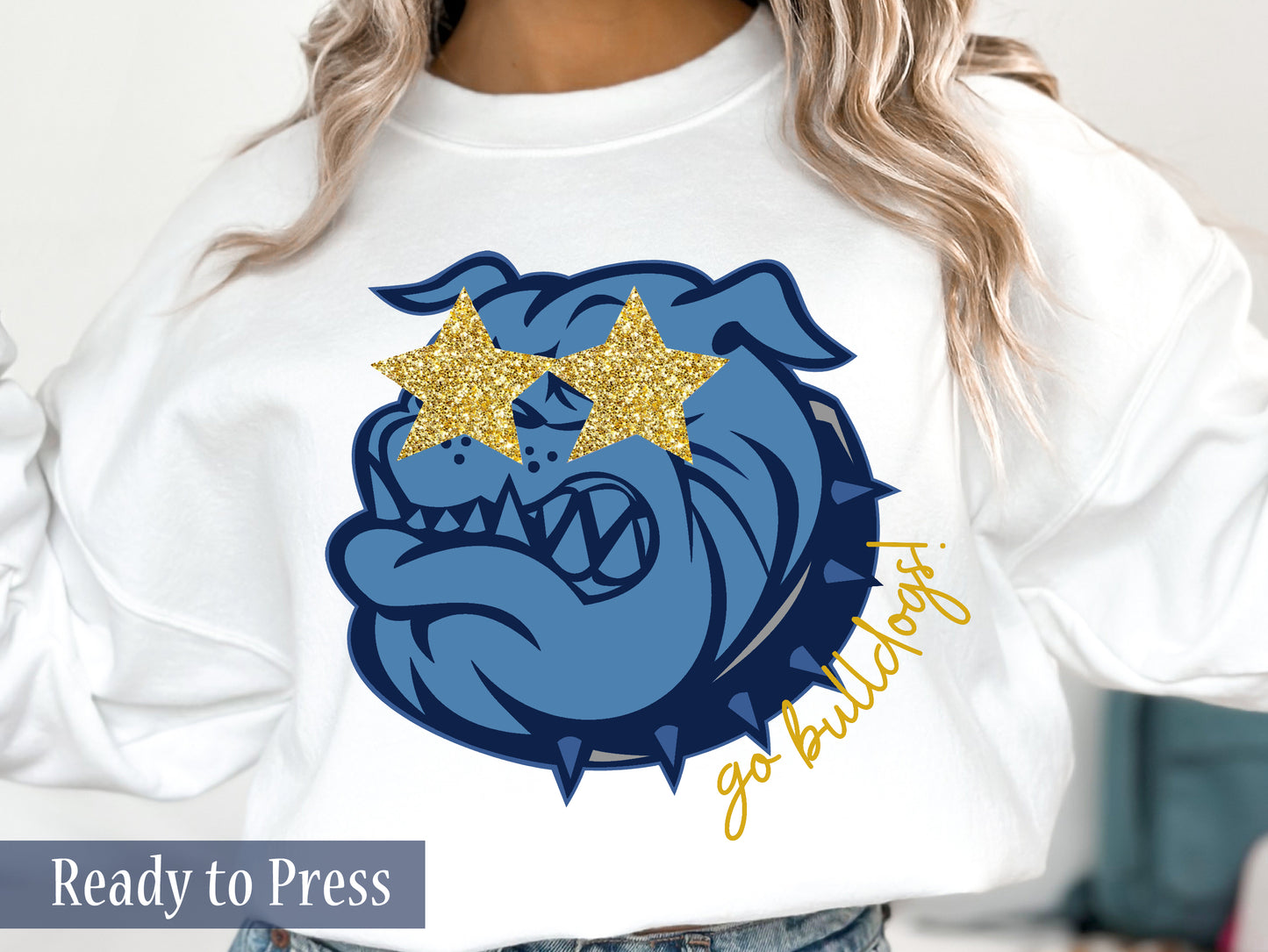 Preppy Pink, Blue Go Bulldogs - Ready to Press DTF Transfers