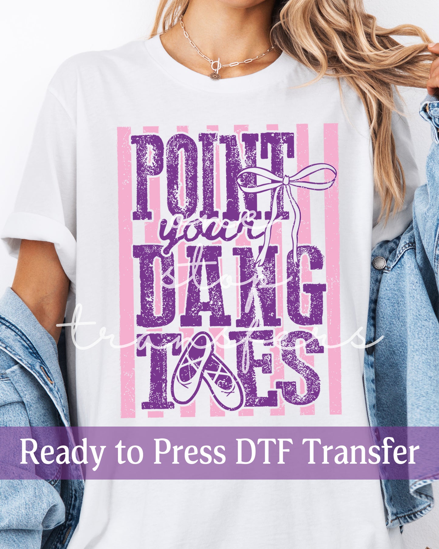 Preppy Stripes Point Your Dang Toes - Ready to Press DTF Transfers