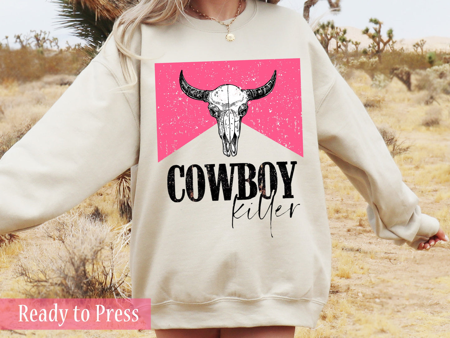 Western Hot Pink Cowboy Killer - Ready to Press DTF Transfers