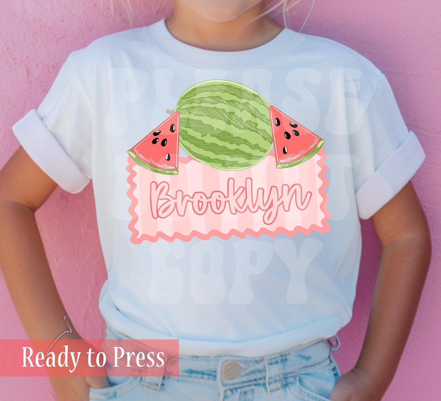 Custom Watermelon Name Plate - Ready to Press DTF Transfers