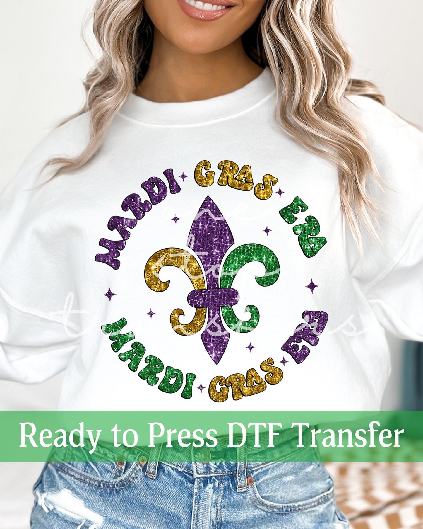Faux Glitter Mardi Gras Era - Ready to Press DTF Transfers