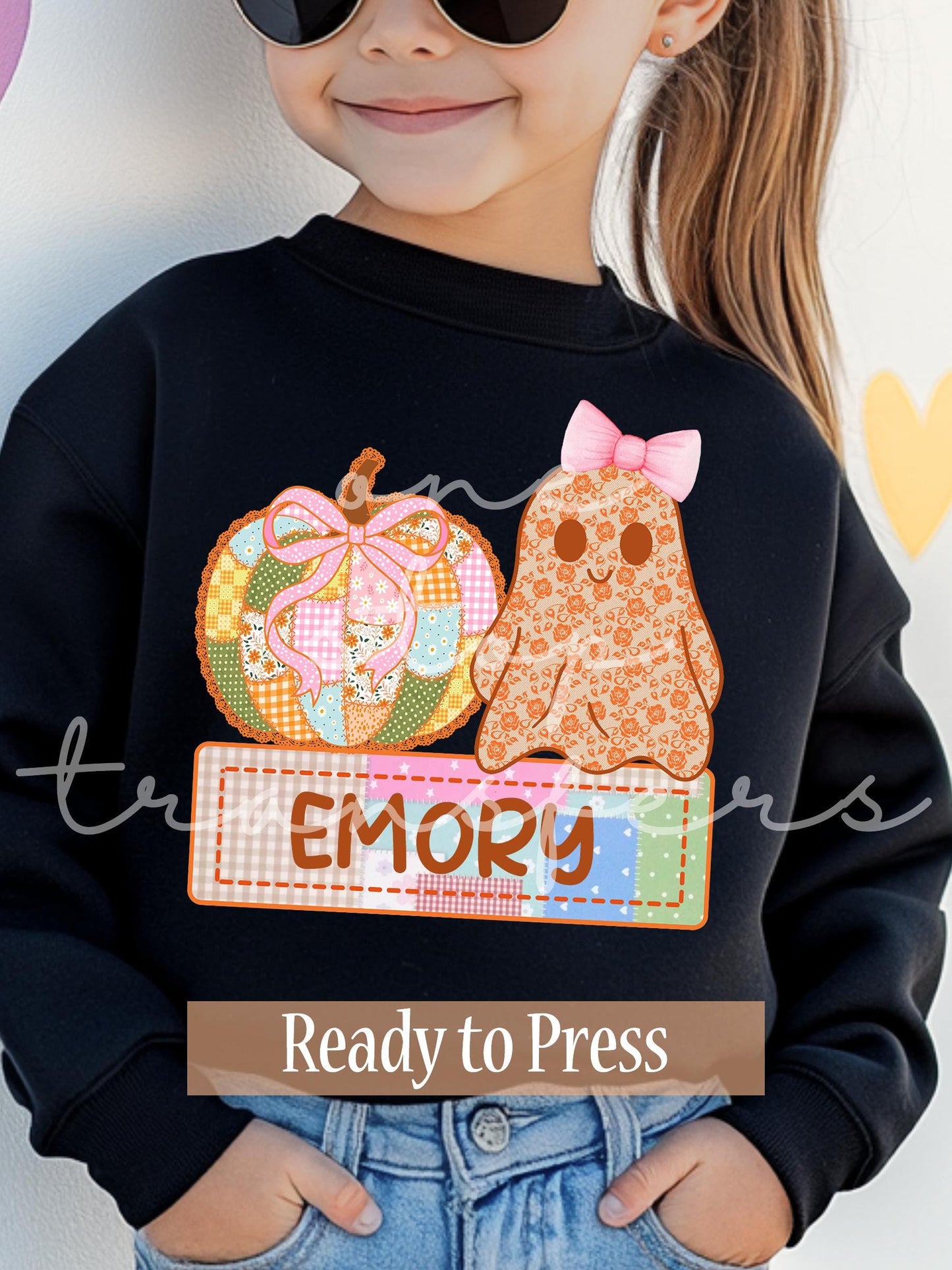 Custom Name Patchwork Pumpkin and Ghost - Ready to Press DTF Transfers