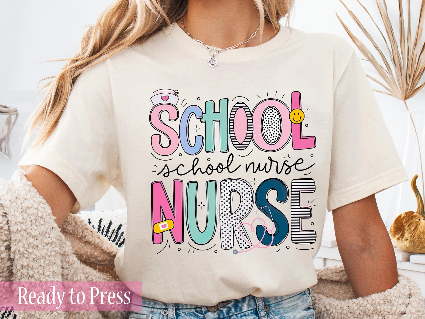 Cute School Nurse Doodle - Ready to Press DTF Transfers
