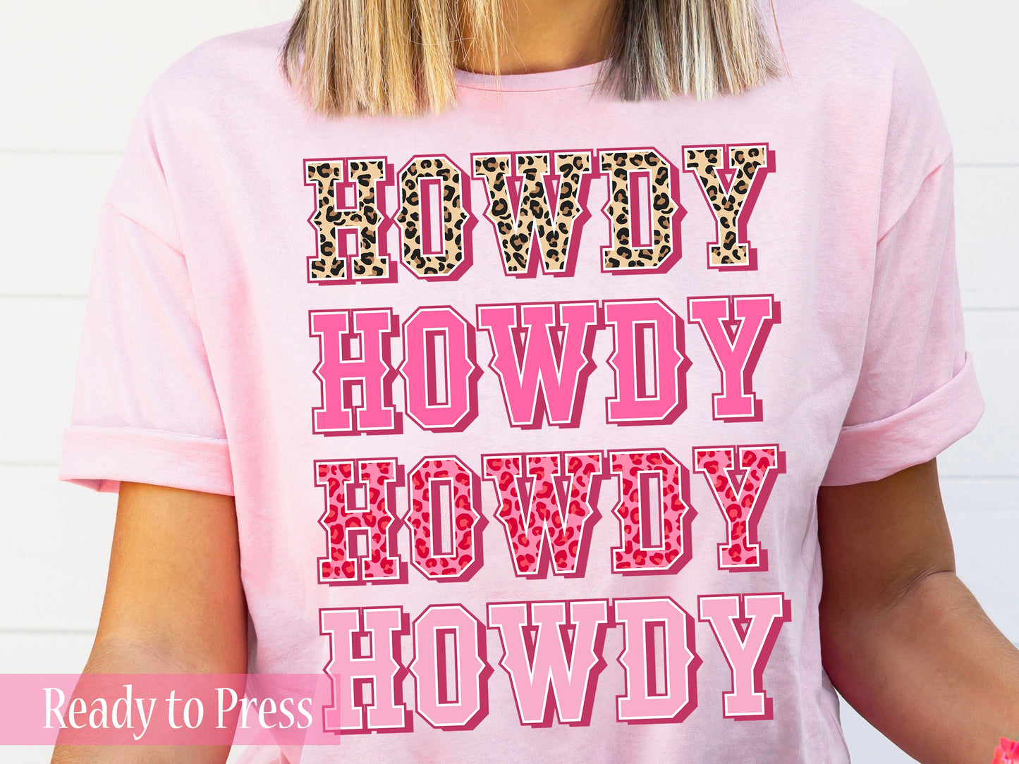 Stacked Howdy Leopard Print - Ready to Press DTF Transfers
