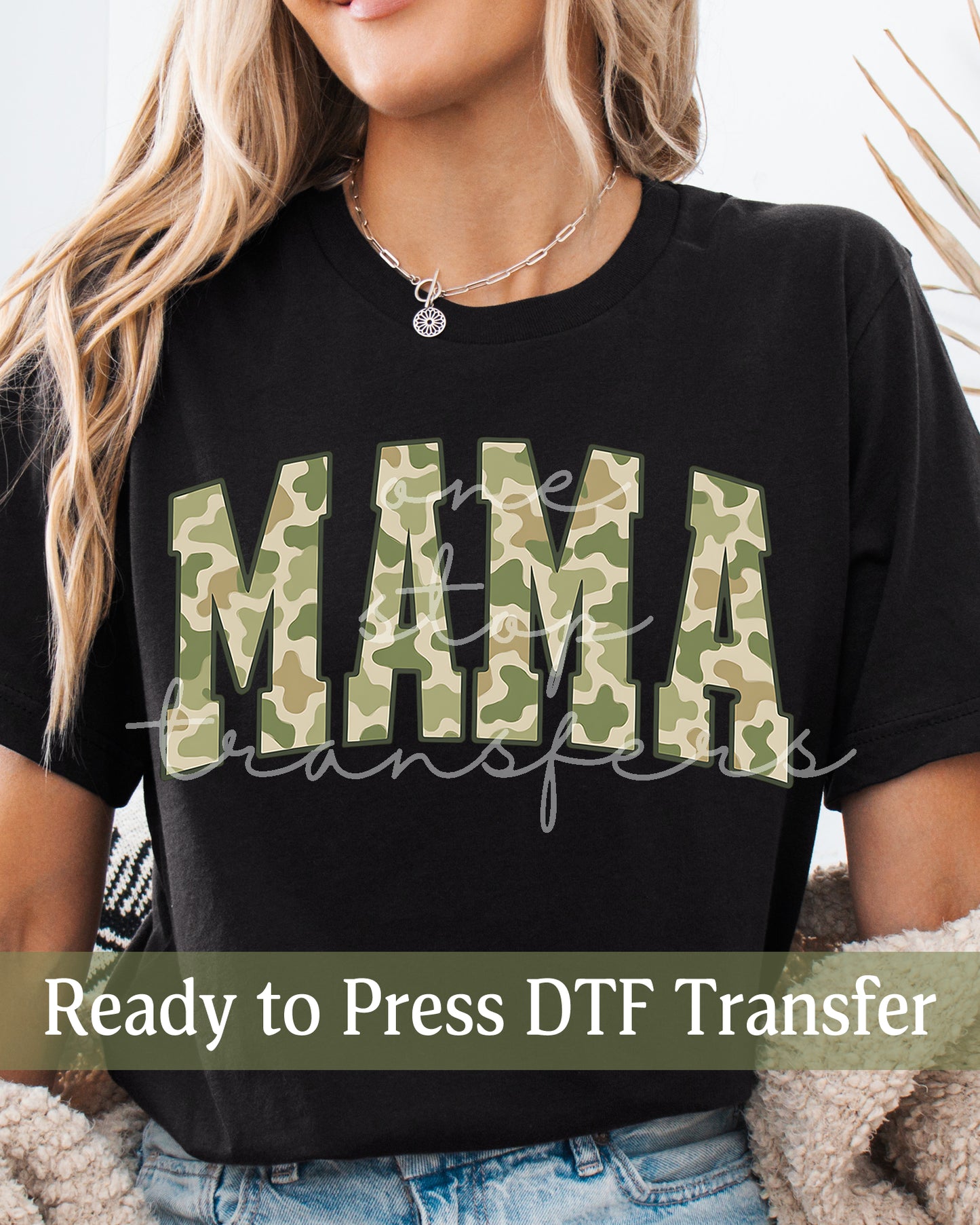 Green Camouflage MAMA - Ready to Press DTF Transfers