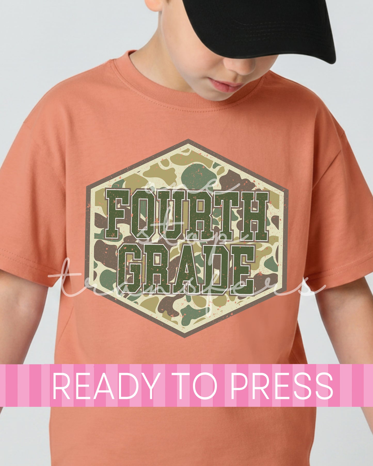 Pre-K - 4th Grade Camo Patch School Grades - Ready to Press DTF Transfers