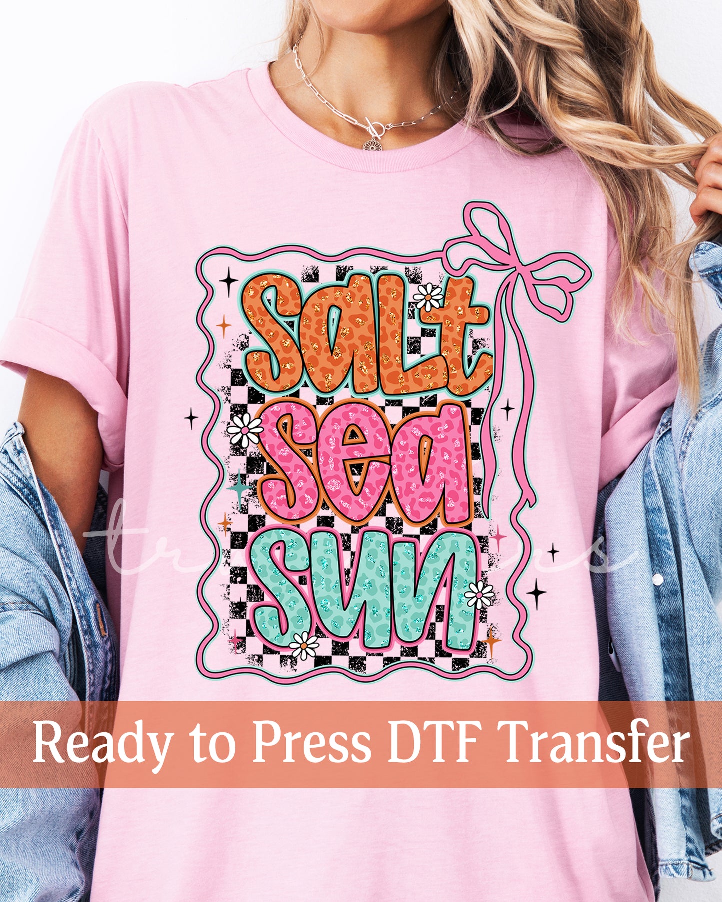 Coquette Checker Salt Sea Sun - Ready to Press DTF Transfers