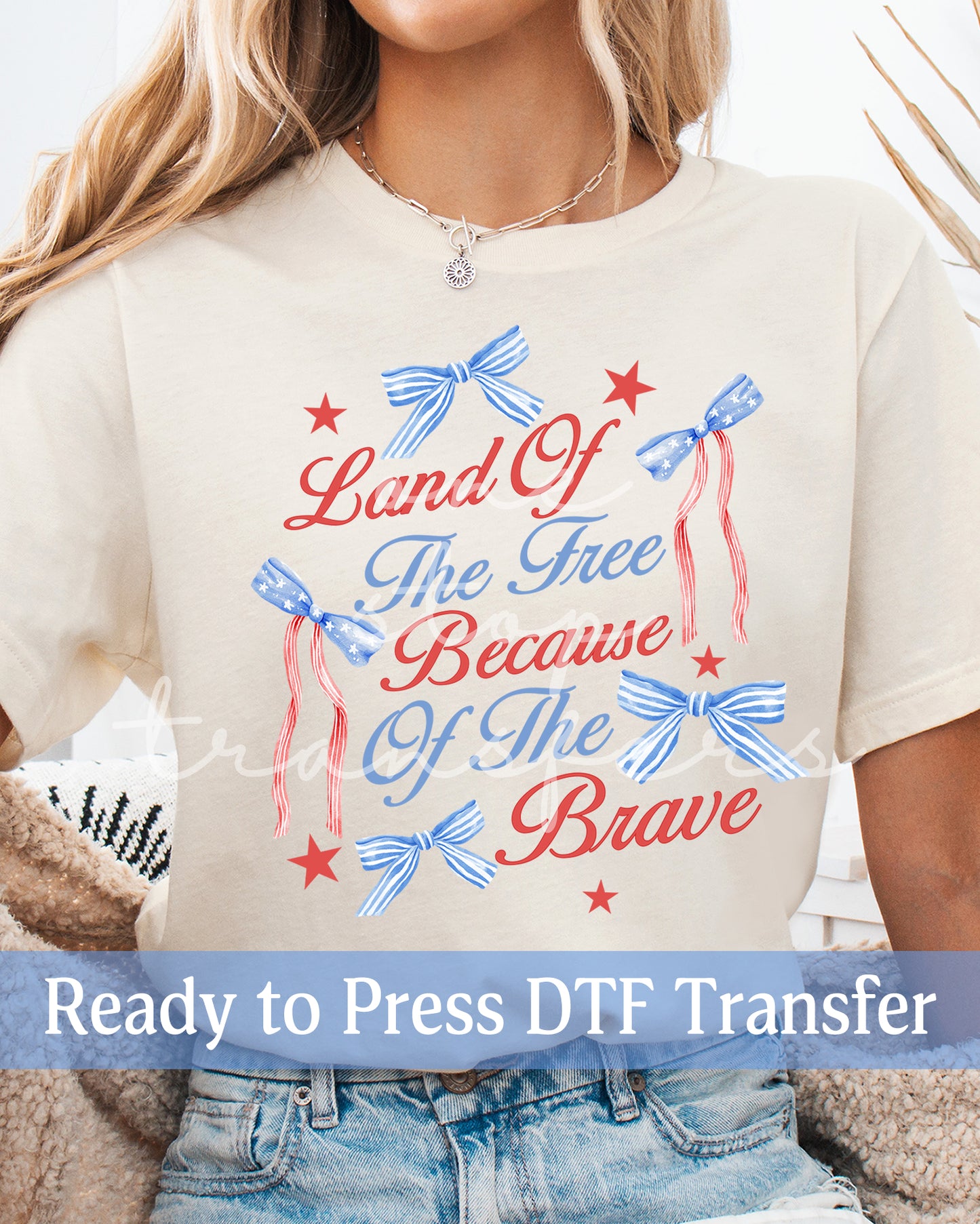 Coquette Land Of The Free Because Of The Brave - Ready to Press DTF Transfers