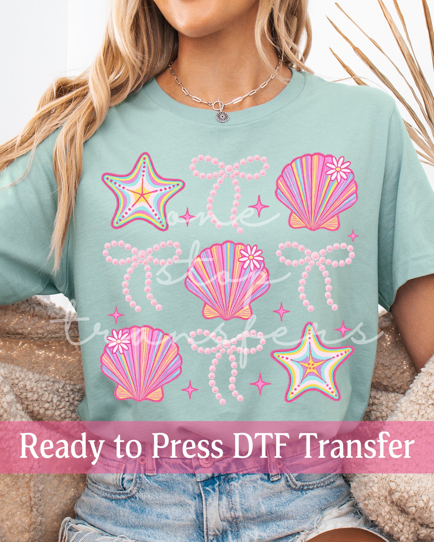 Coquette Pearls Clams and Starfish - Ready to Press DTF Transfers