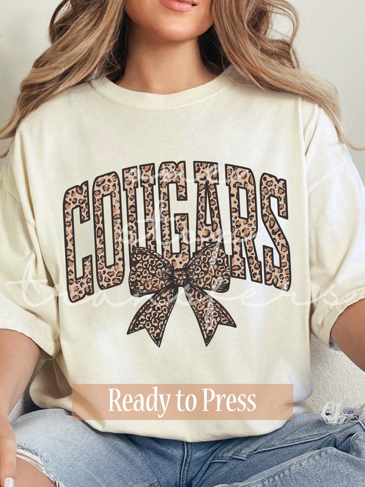 Coquette Leopard Varsity COUGARS - Ready to Press DTF Transfers