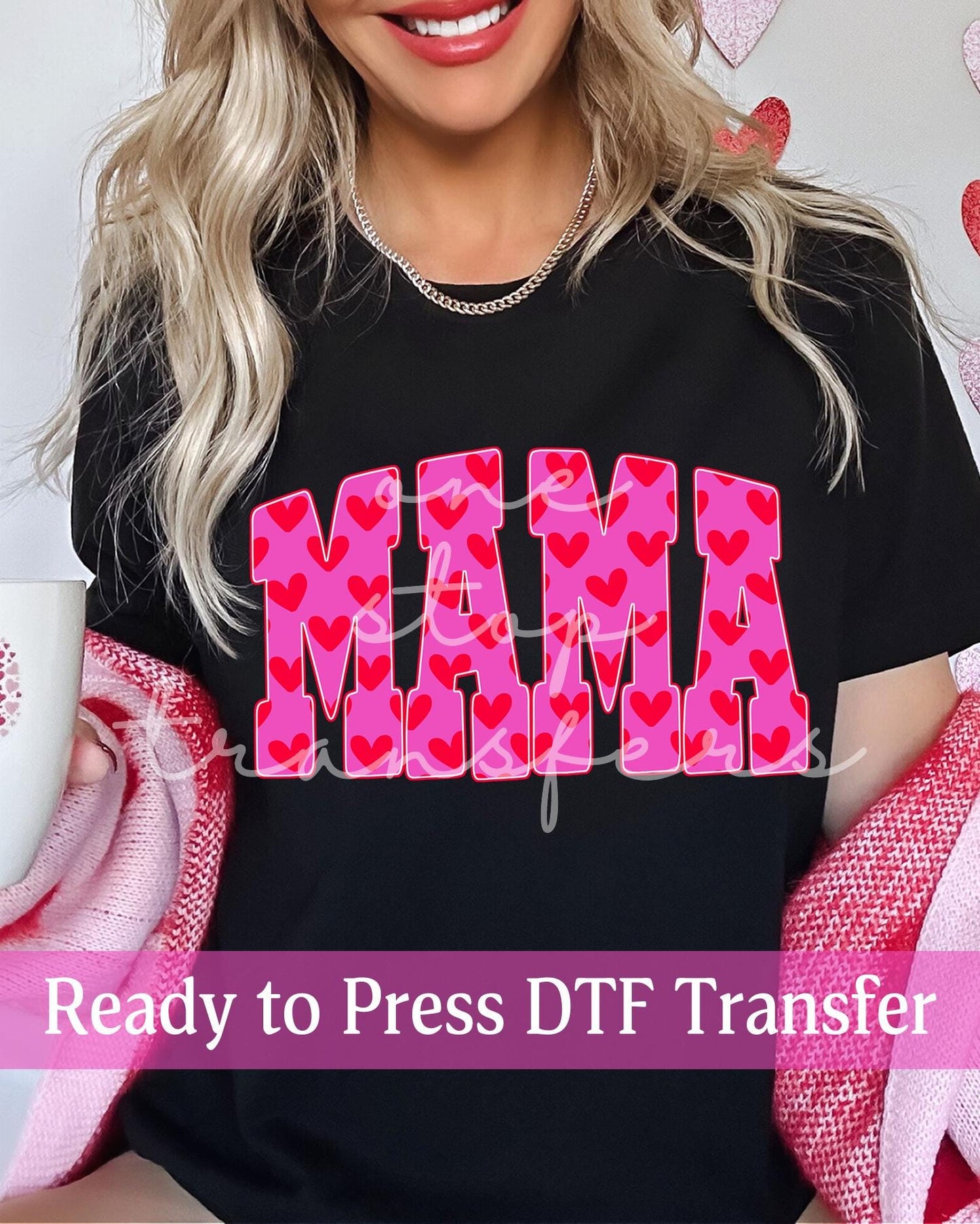 Valentine's Day Varsity MAMA Hearts - Ready to Press DTF Transfers