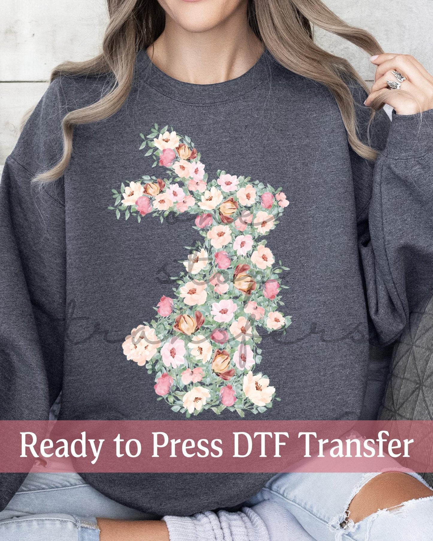 Floral Easter Bunny - Ready to Press DTF Transfers