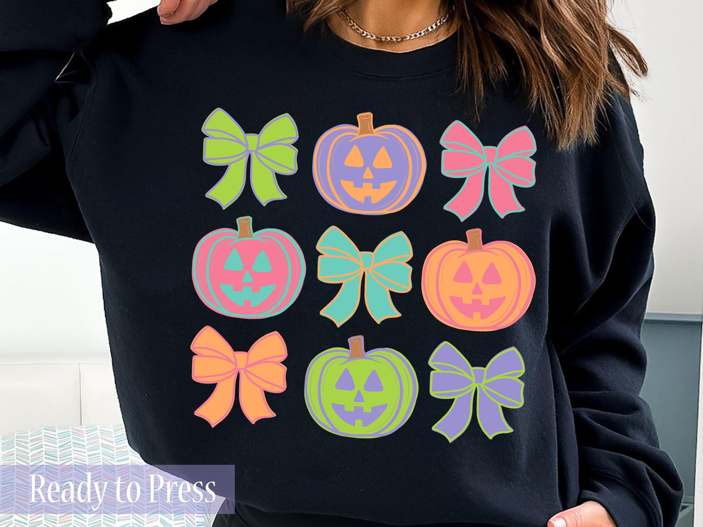 Neon Coquette Jack-O-Lanterns - Ready to Press DTF Transfers