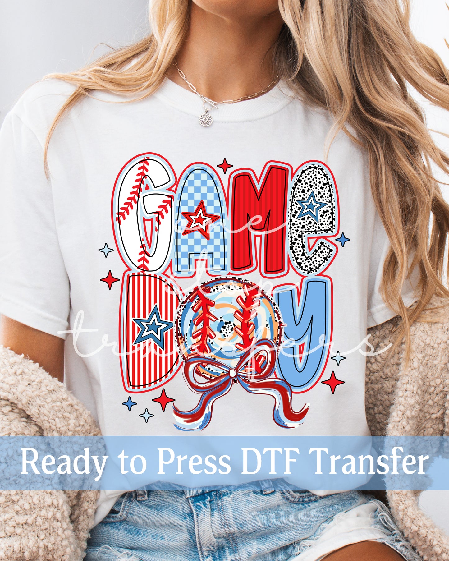 Coquette Baseball Game Day Doodle - Ready to Press DTF Transfers