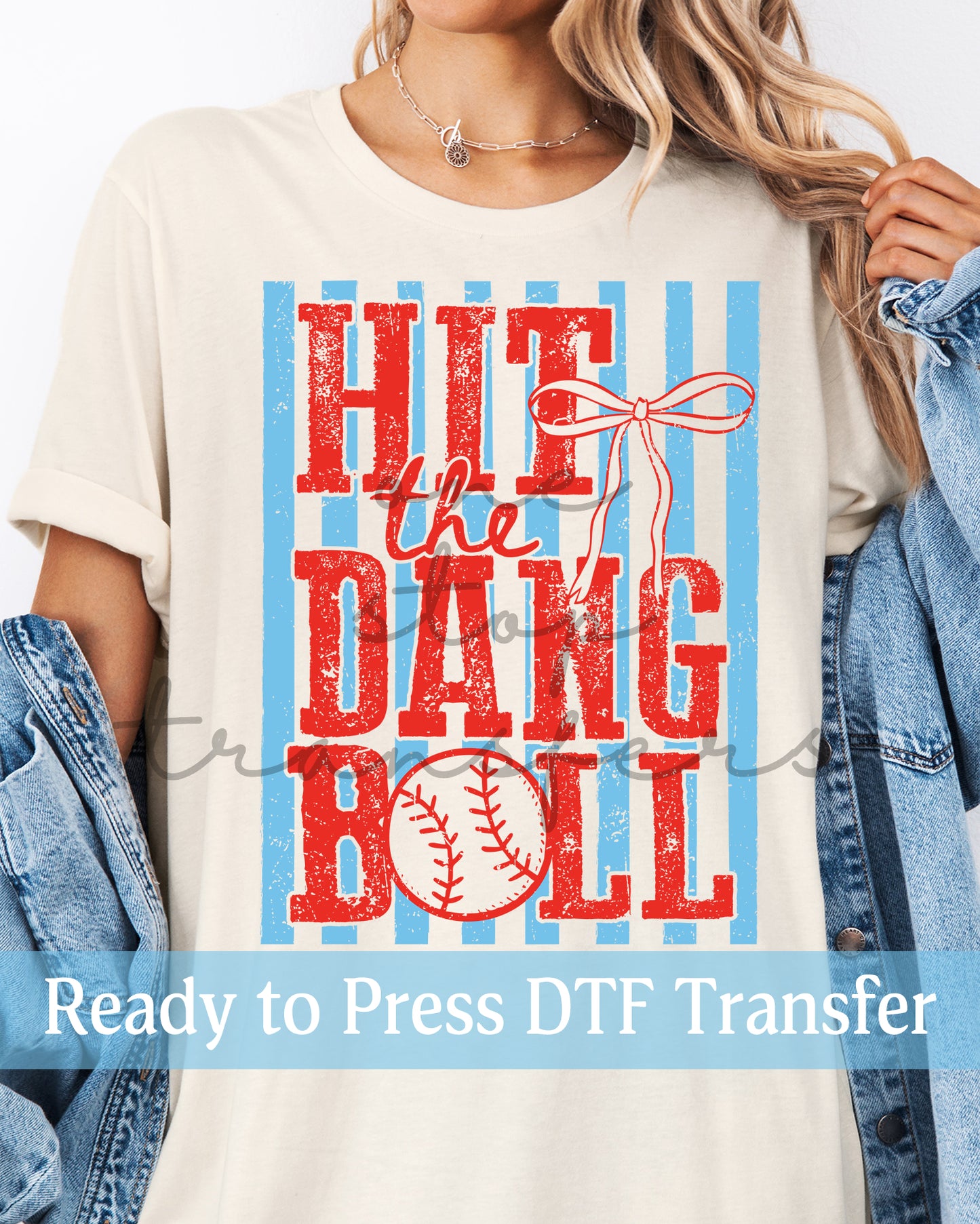 Trendy Stripes Baseball Hit The Dang Ball - Ready to Press DTF Transfers