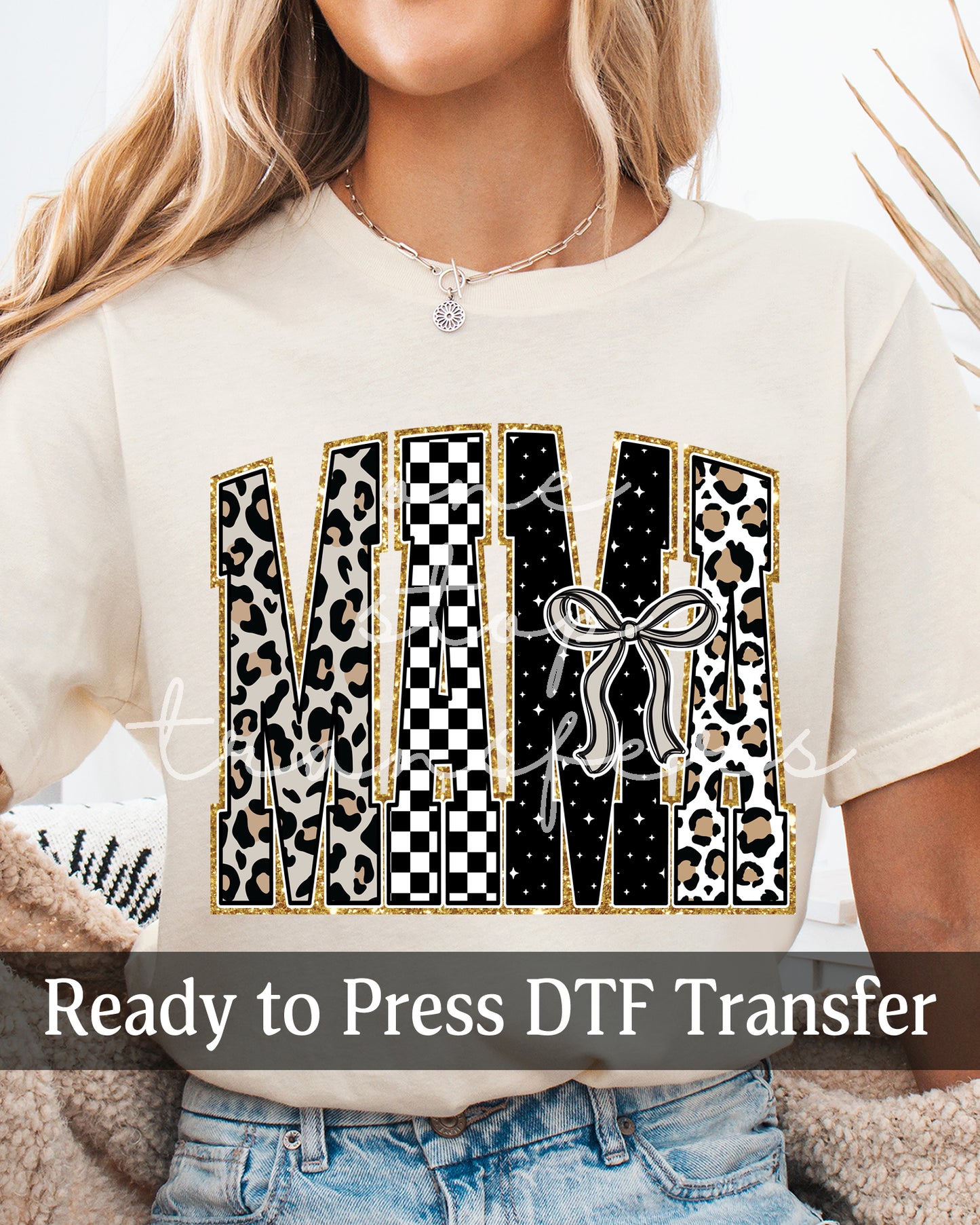 Leopard Checker MAMA - Ready to Press DTF Transfers