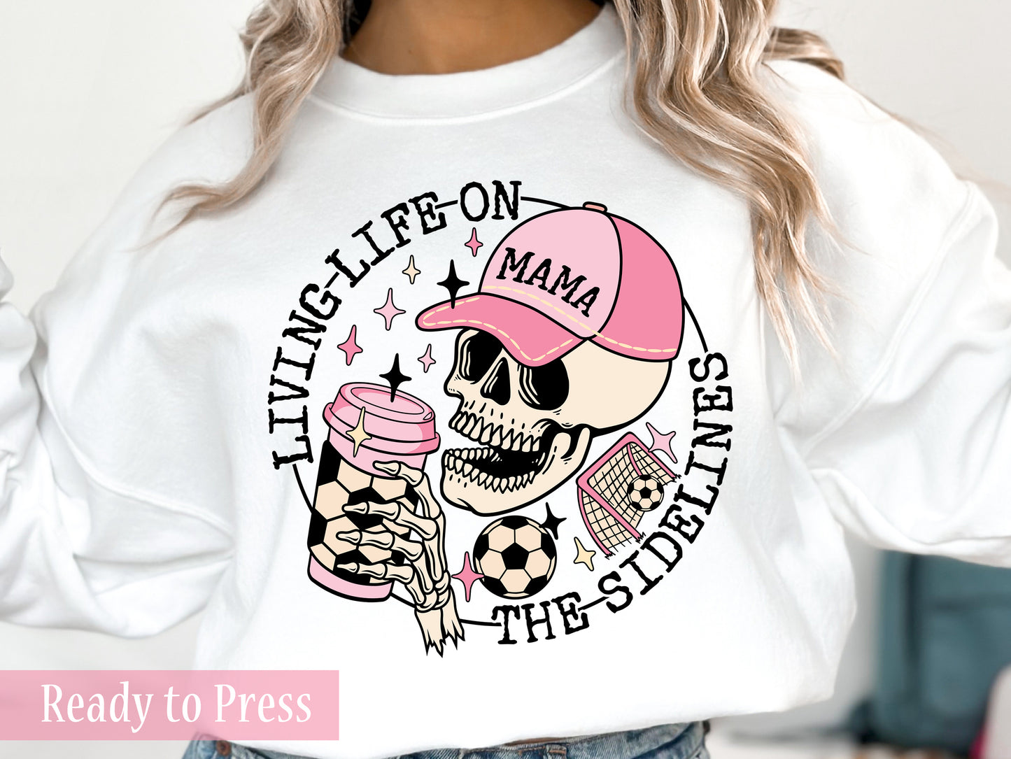Living Life on the Sidelines Soccer Mama - Choose Color - Ready to Press DTF Transfers