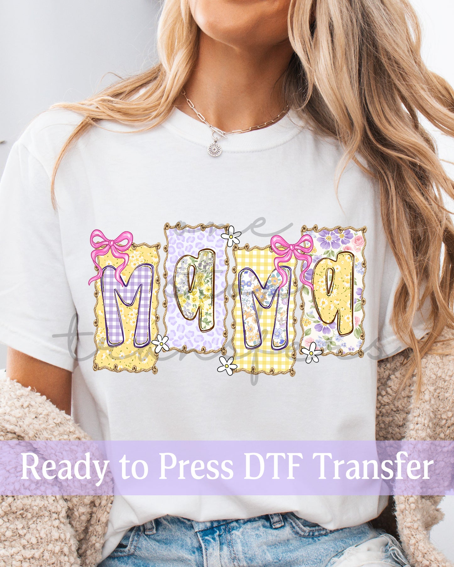 Spring Floral Gold Frames MAMA - Ready to Press DTF Transfers