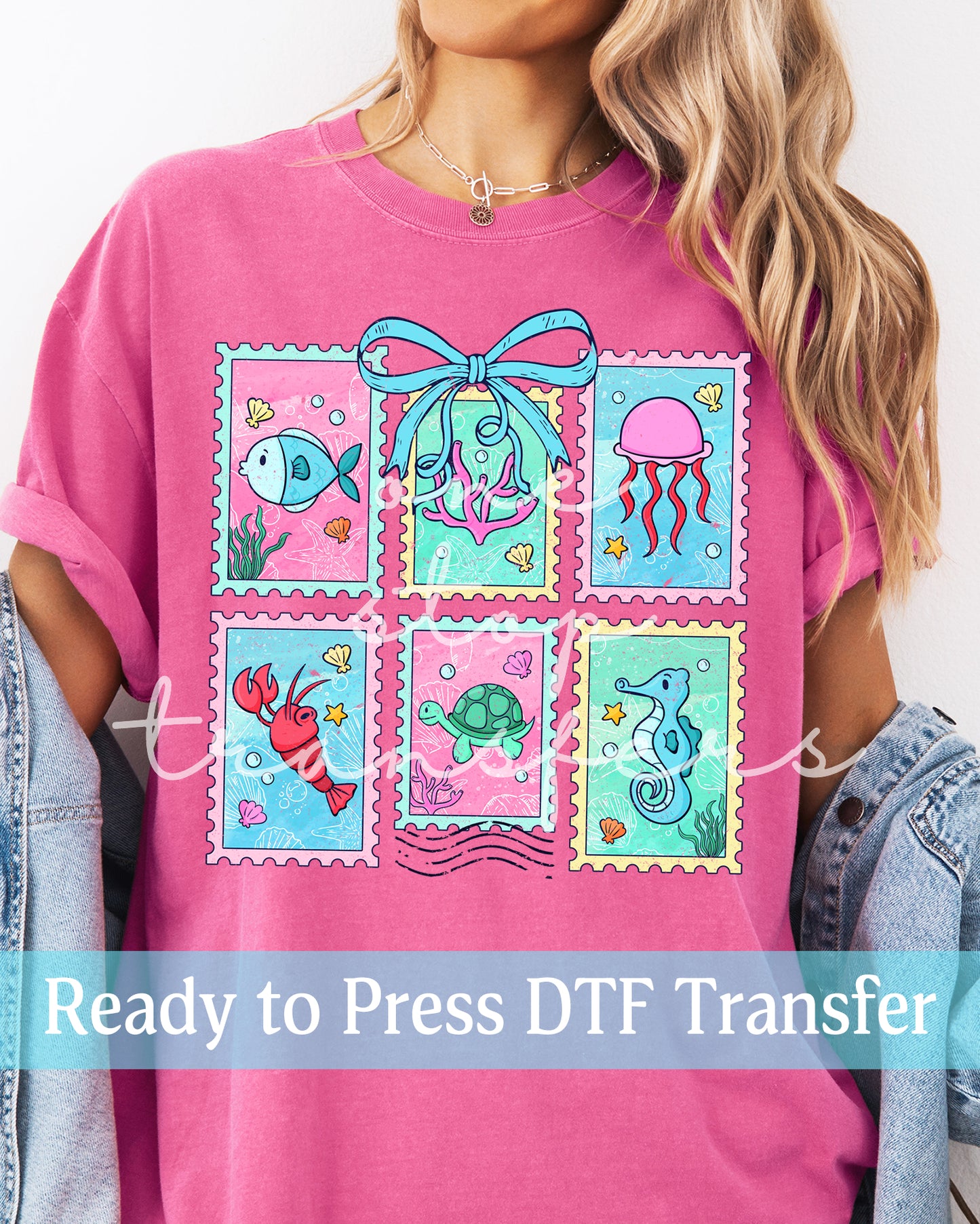 Cute ocean Animal Collage Stamps - Ready to Press DTF Transfers