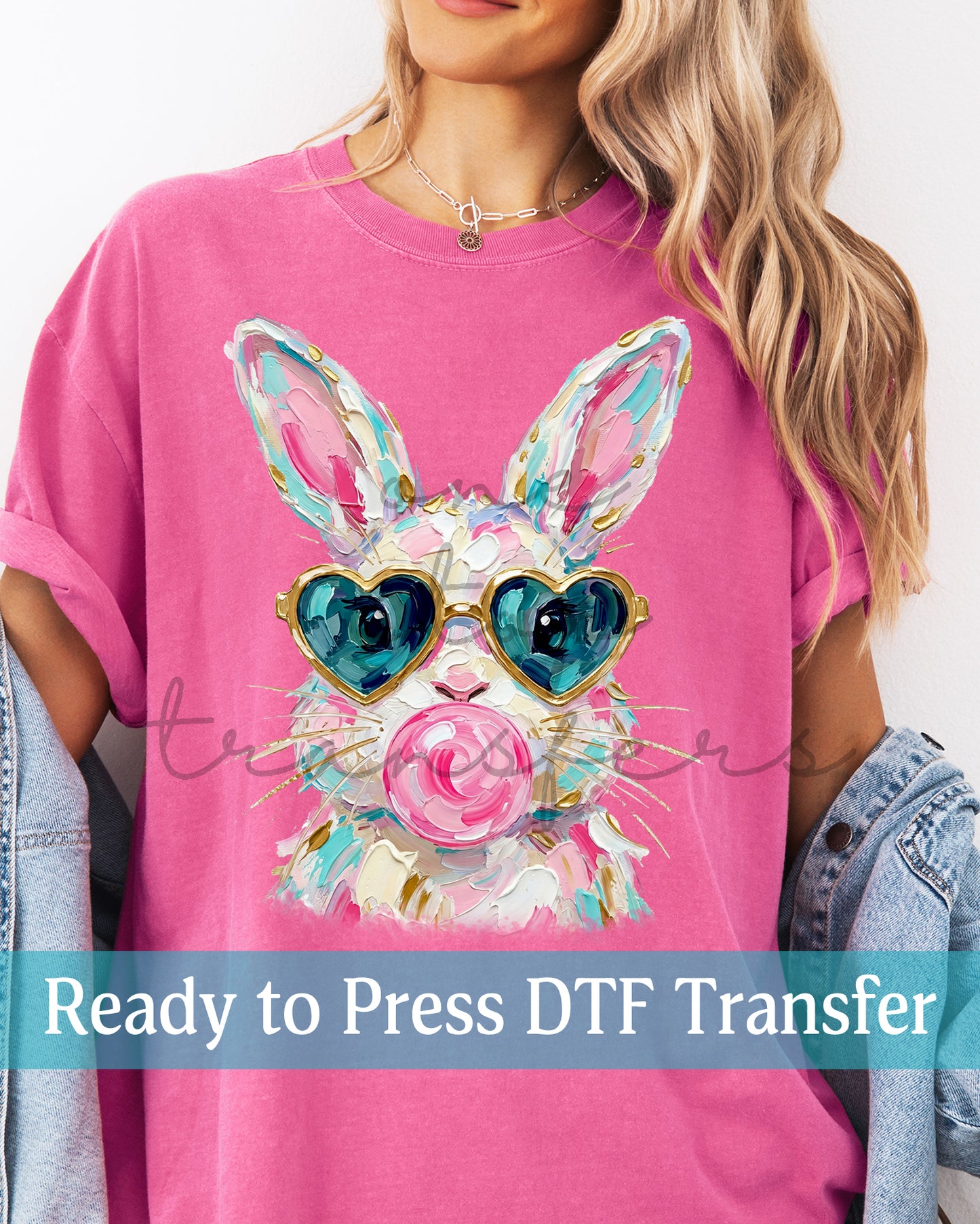 Oil Paint Bubble Gum Bunny - Ready to Press DTF Transfers