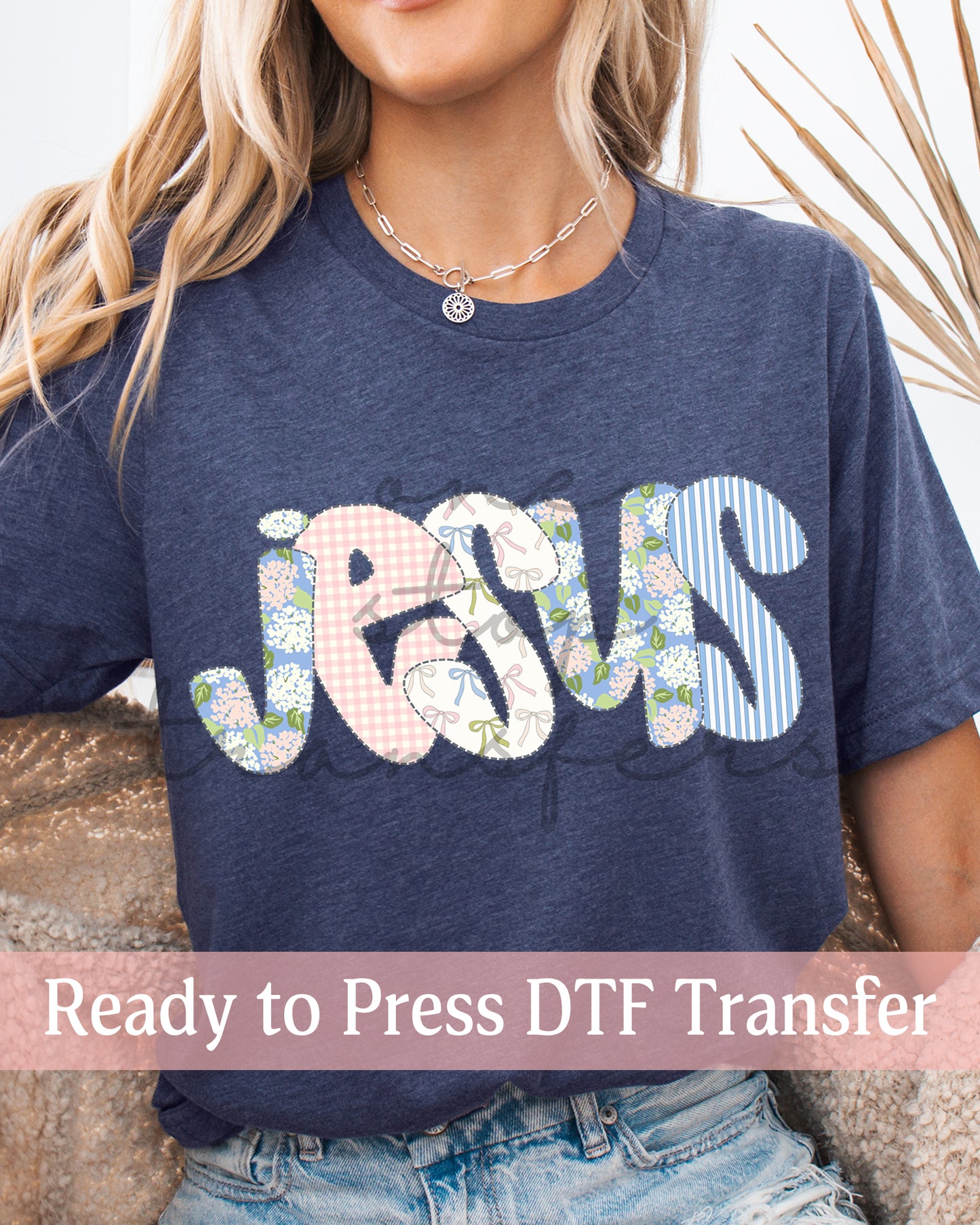 Preppy Patchwork JESUS - Ready to Press DTF Transfers
