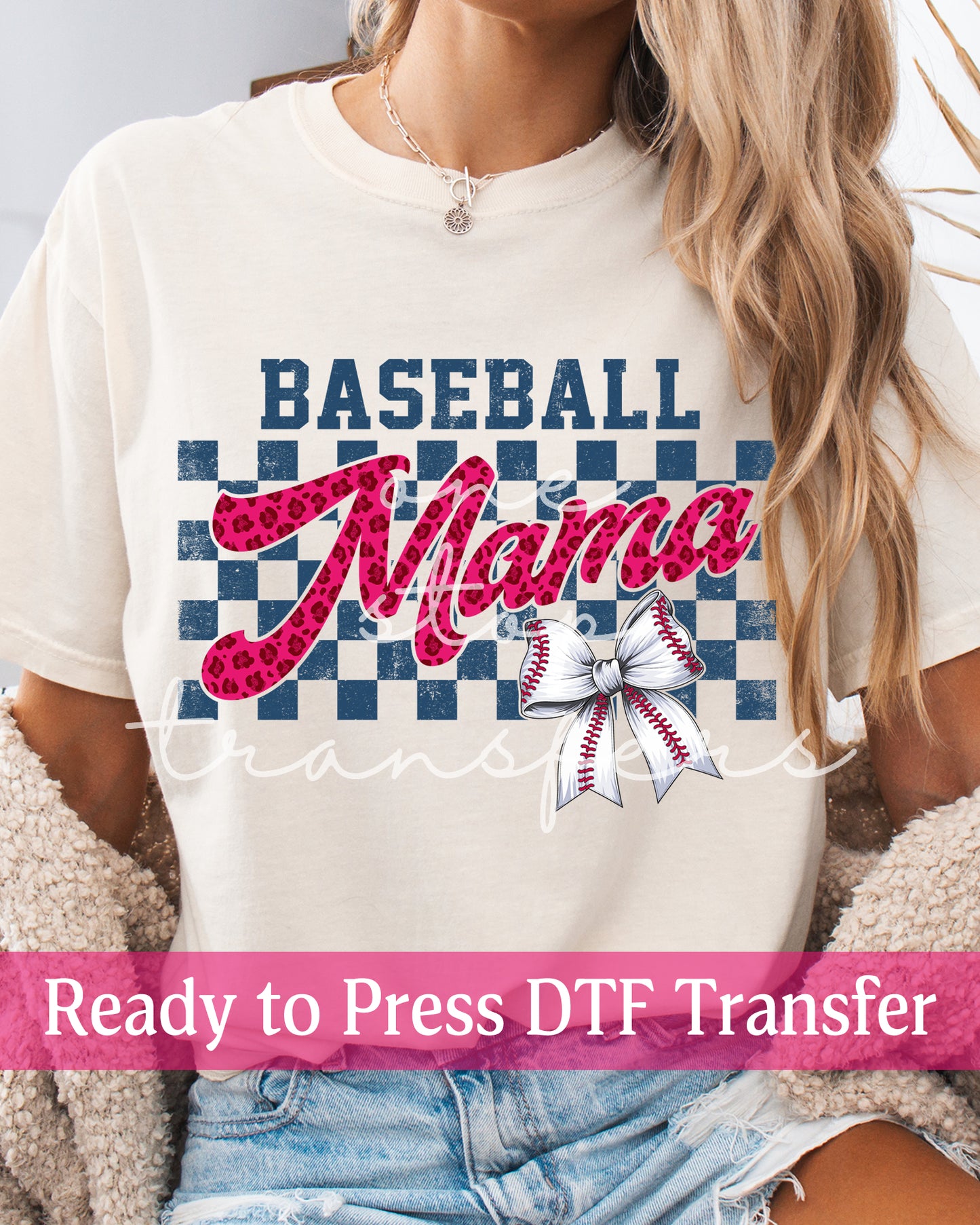 Checker Coquette Baseball Mama - Ready to Press DTF Transfers