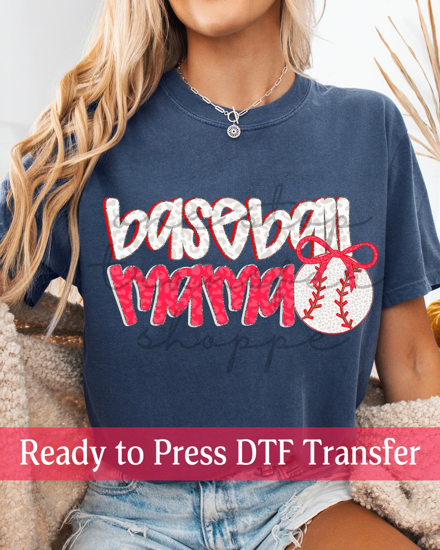 Preppy Coquette Animal Print Baseball Mama - Ready to Press DTF Transfers