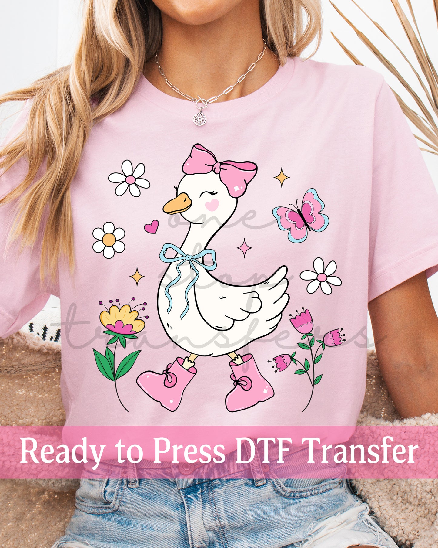 Preppy Spring Coquette Goose - Ready to Press DTF Transfers