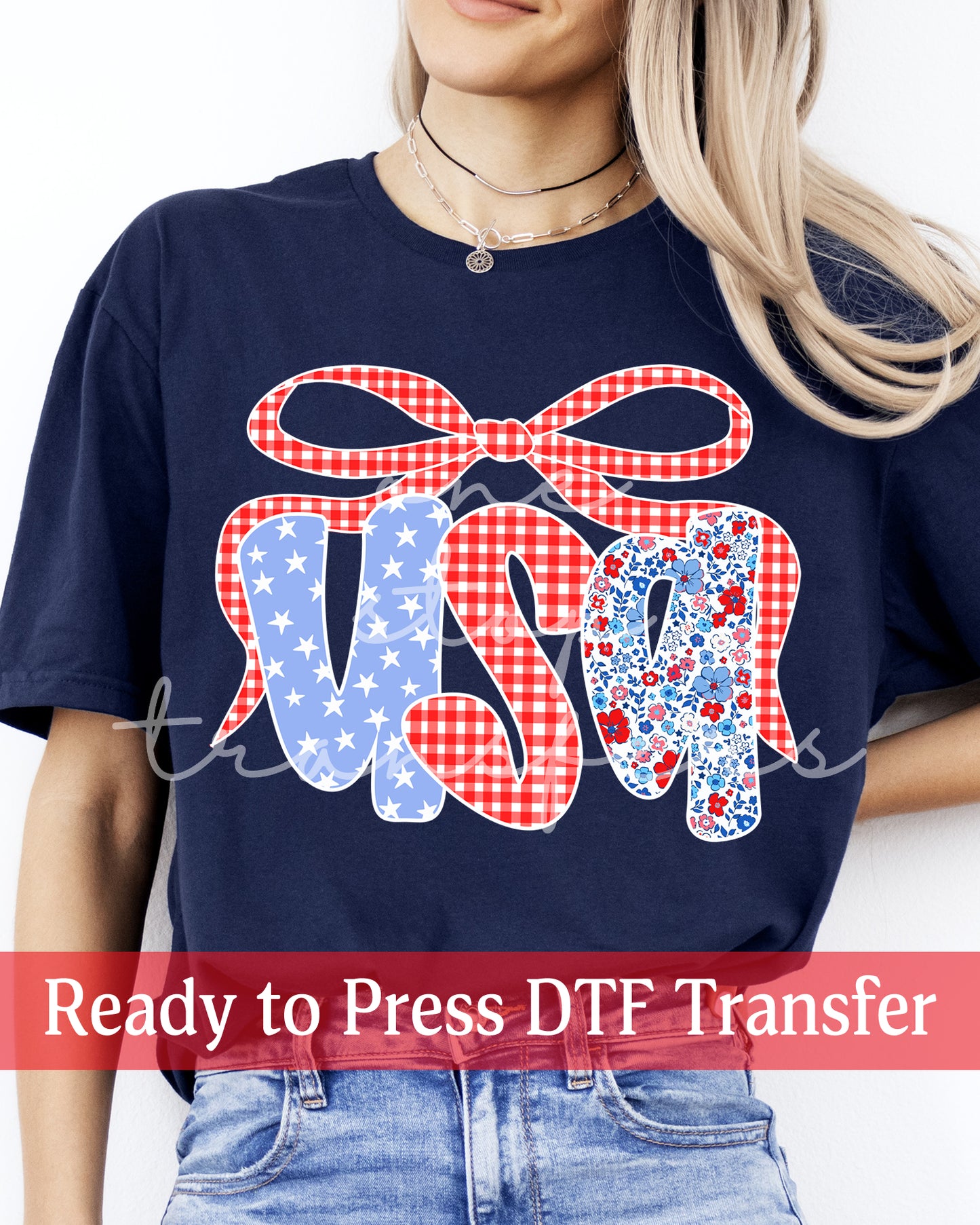 Preppy Gingham Coquette USA - Ready to Press DTF Transfers