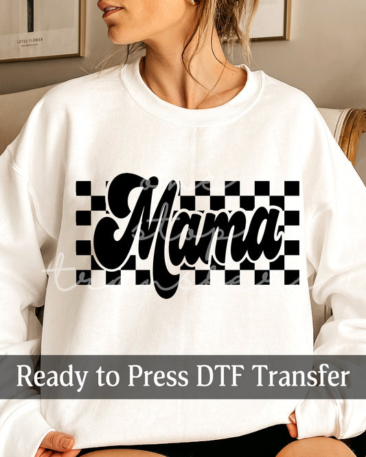 Retro Checker Mama - Ready to Press DTF Transfers
