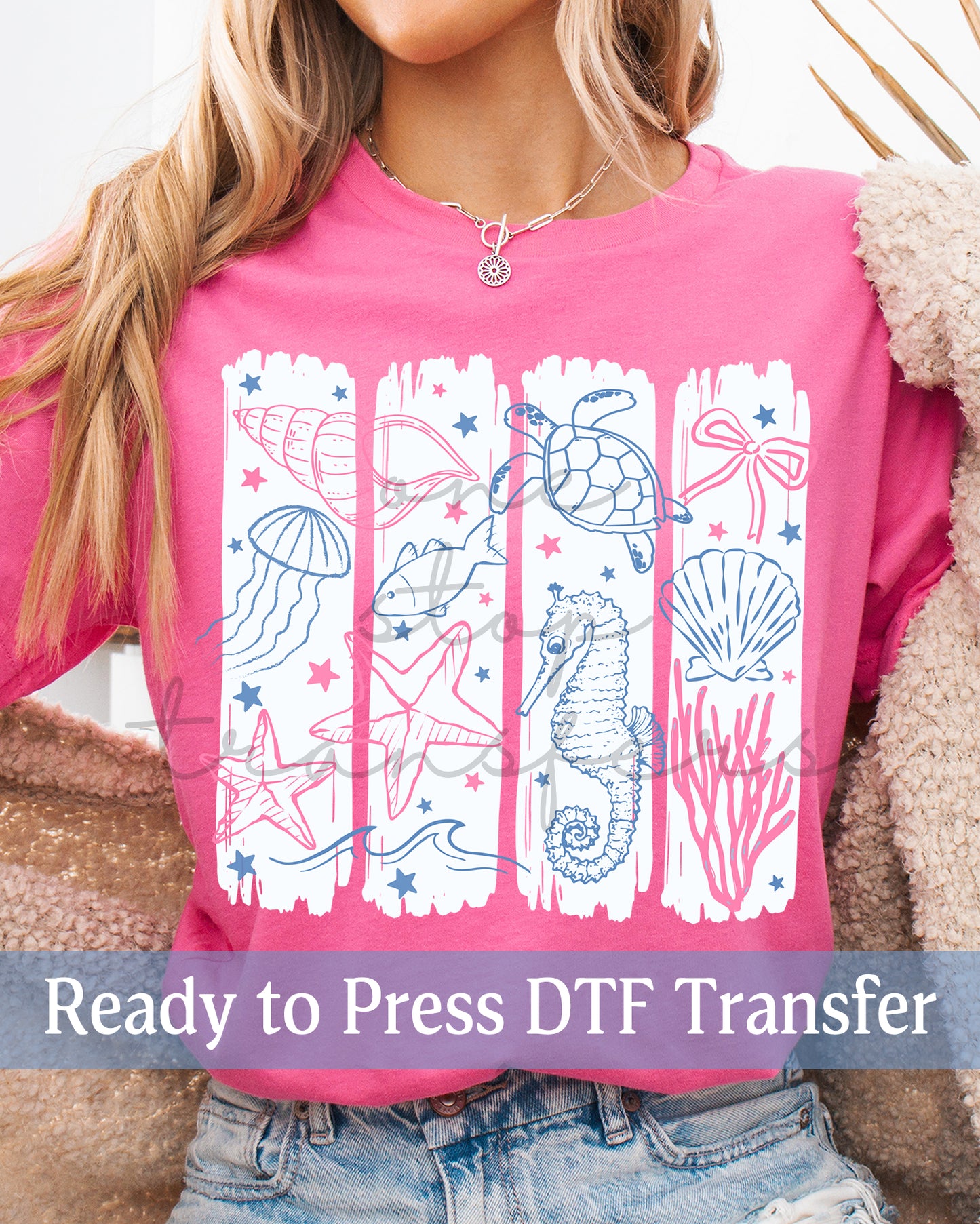 Sea Creatures Beach Panels - Ready to Press DTF Transfers