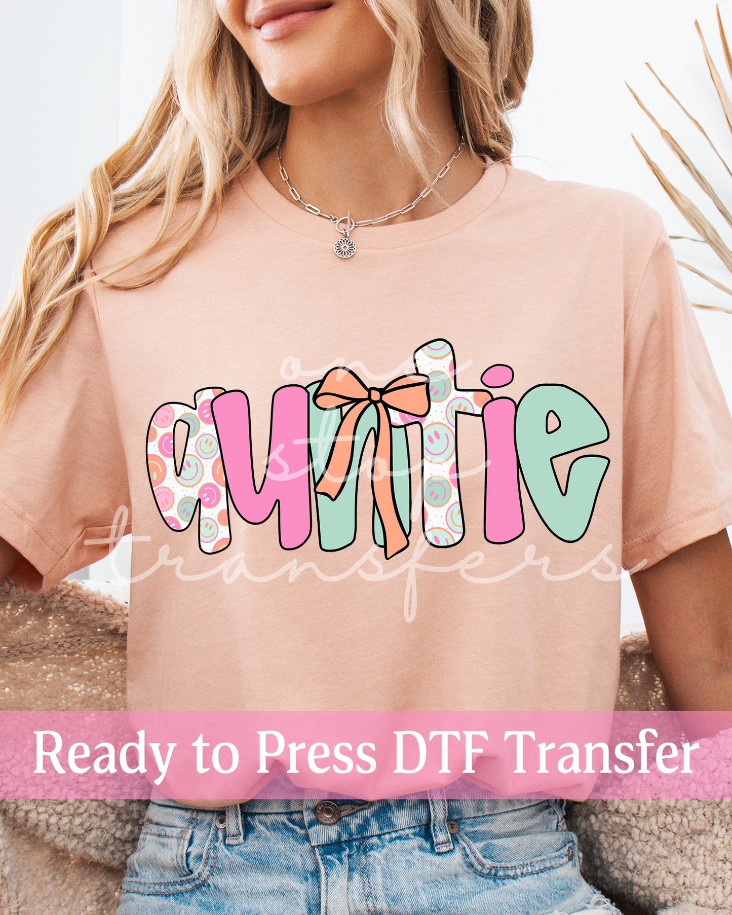 Pastel Smiley Face Coquette Mama, Auntie - Ready to Press DTF Transfers
