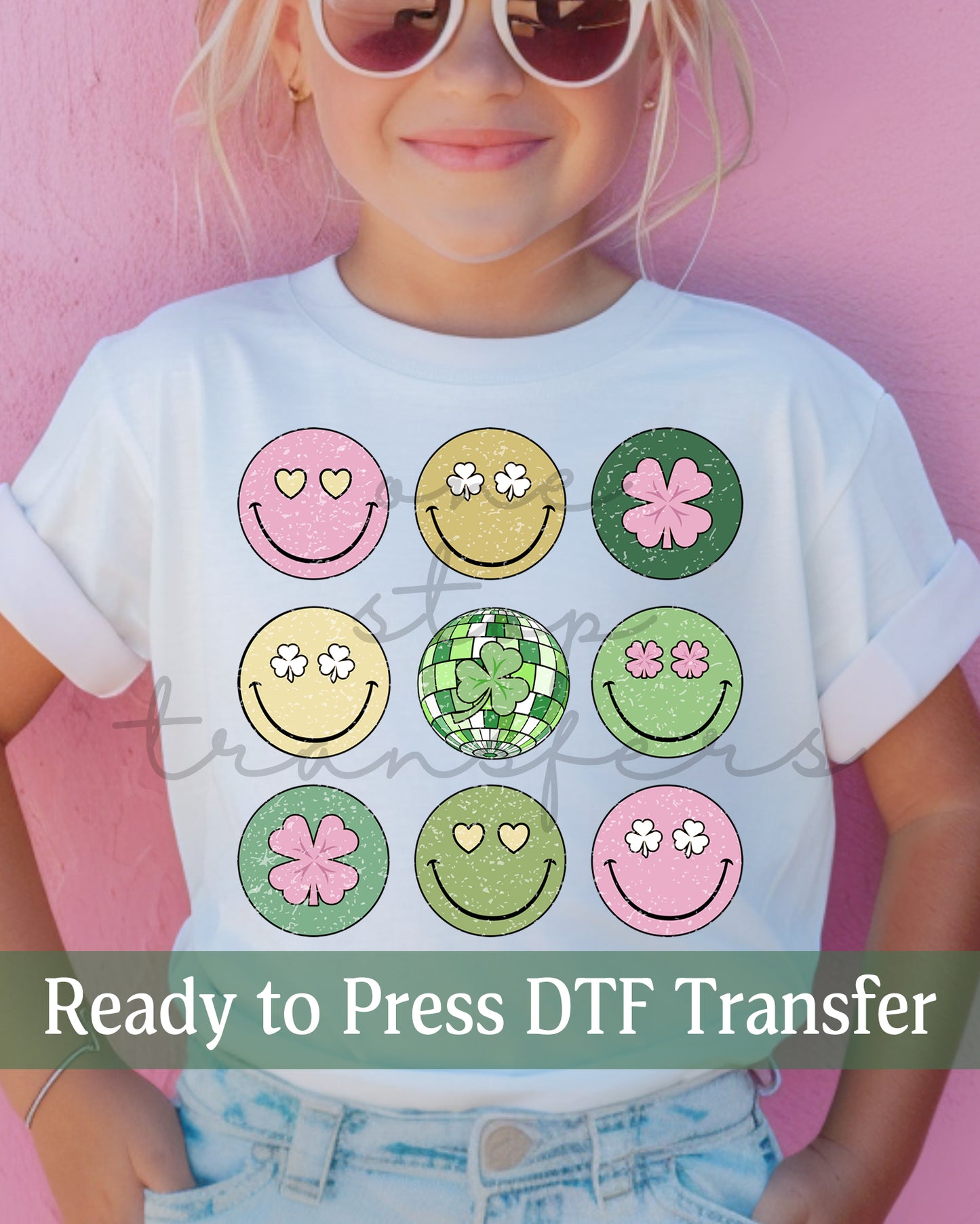 Lucky Smiley Faces - Ready to Press DTF Transfers