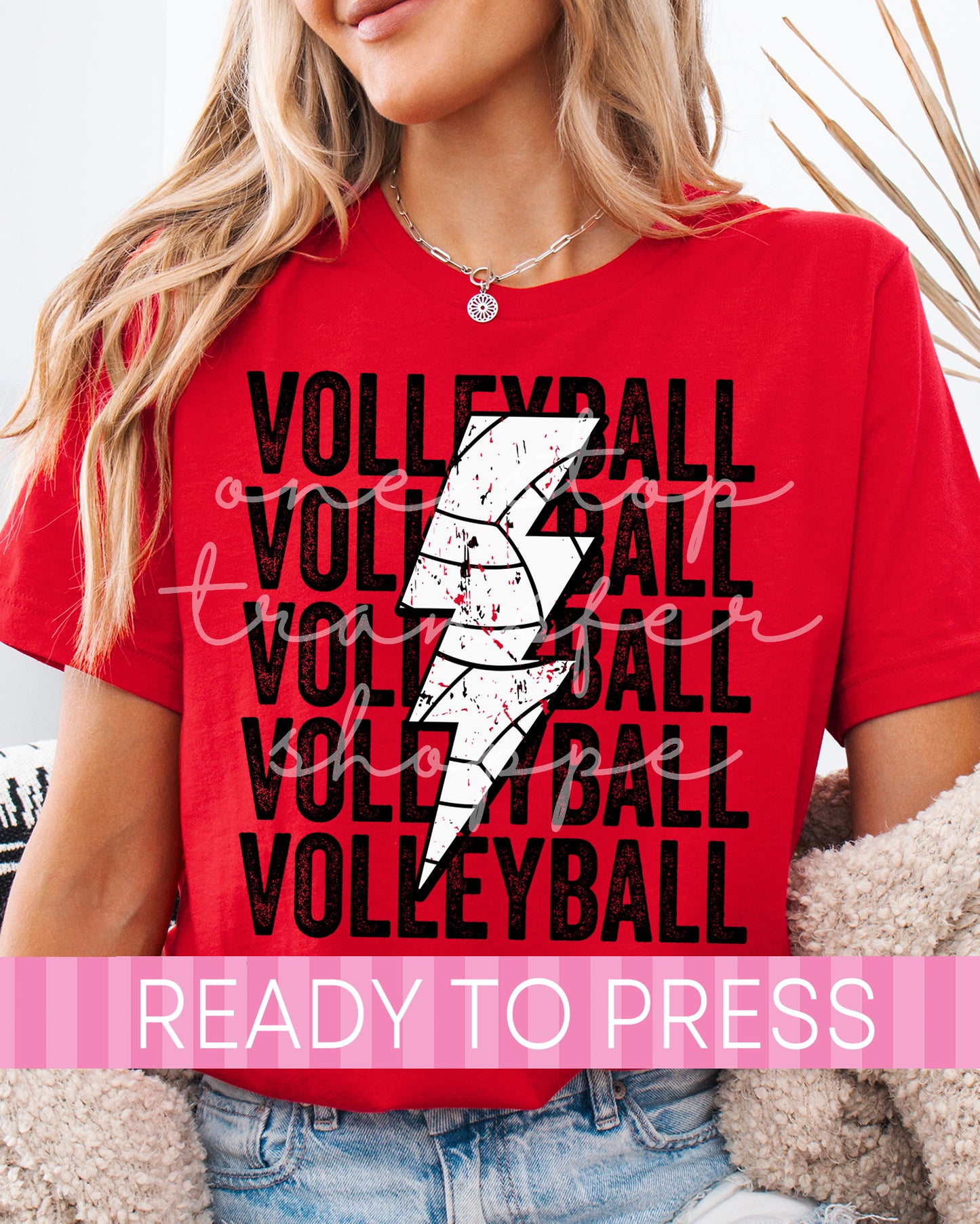Stacked Volleyball Lightning - Ready to Press DTF Transfers
