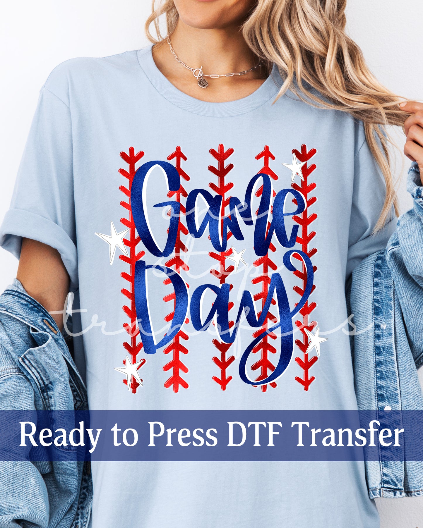 Trendy Stitched Stripes Baseball Game Day - Ready to Press DTF Transfers