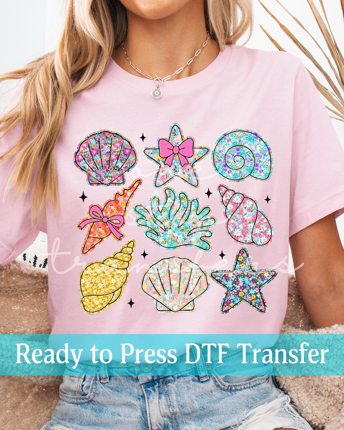 Wildflower Seashells - Ready to Press DTF Transfers