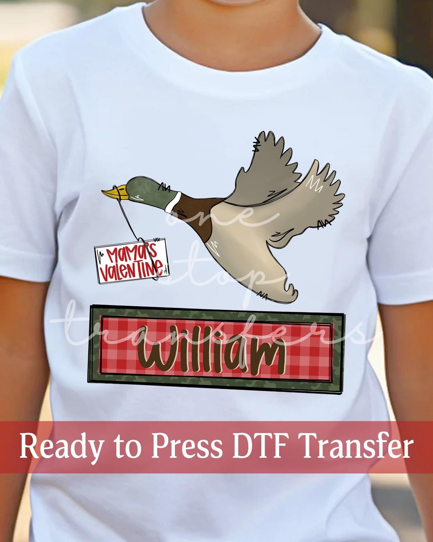 Valentine's Day Custom Name Mama's Valentine Duck - Ready to Press DTF Transfers