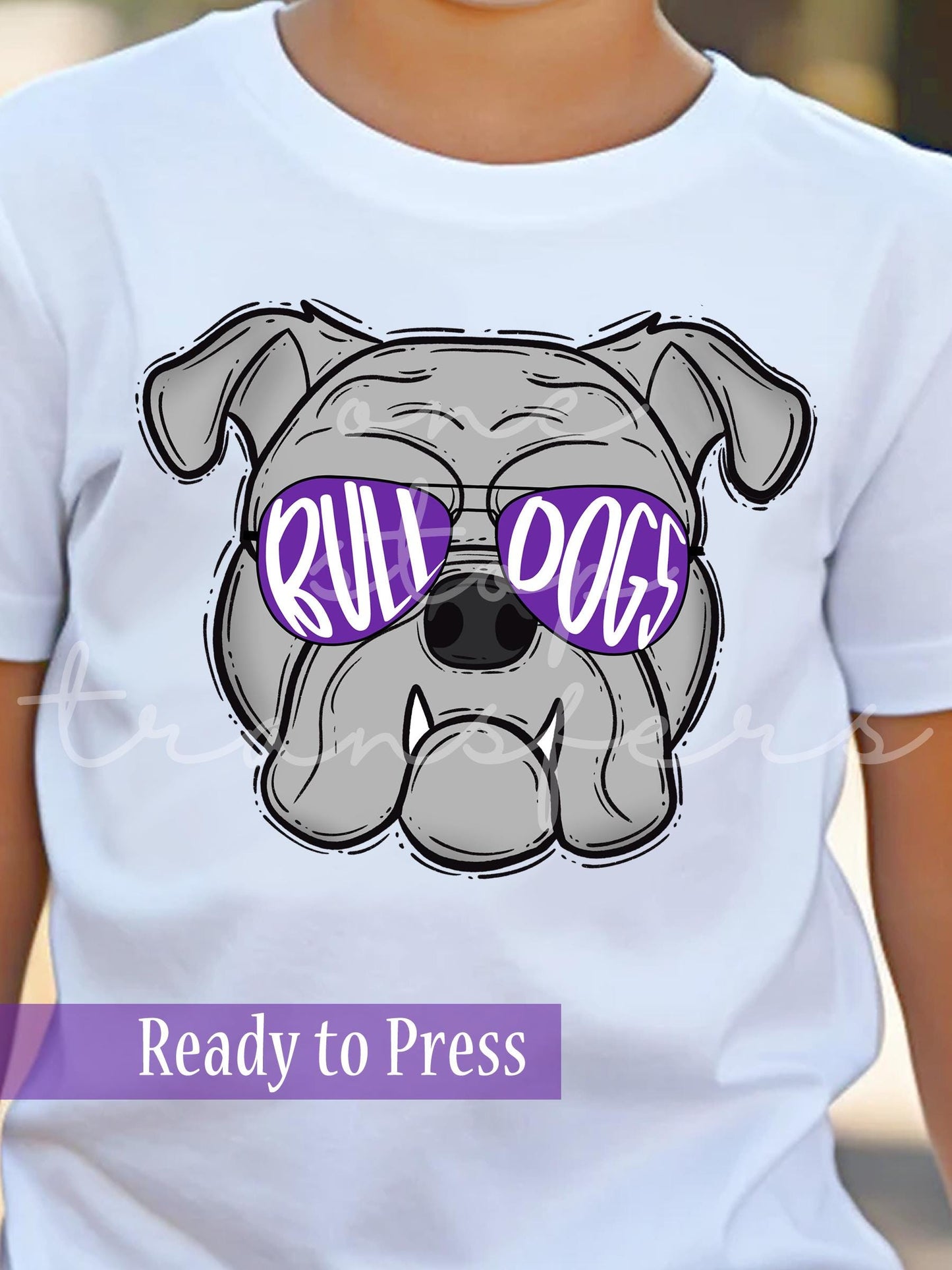 Preppy Bulldog Mascot with Glasses - Ready to Press DTF Transfers