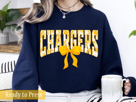 Coquette Chinoiserie Varsity CHARGERS - Ready to Press DTF Transfers