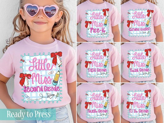 Preppy Scallop Gingham Coquette School Grades - Ready to Press DTF Transfers