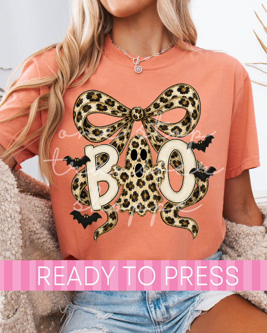 Coquette Leopard BOO Ghost - Ready to Press DTF Transfers