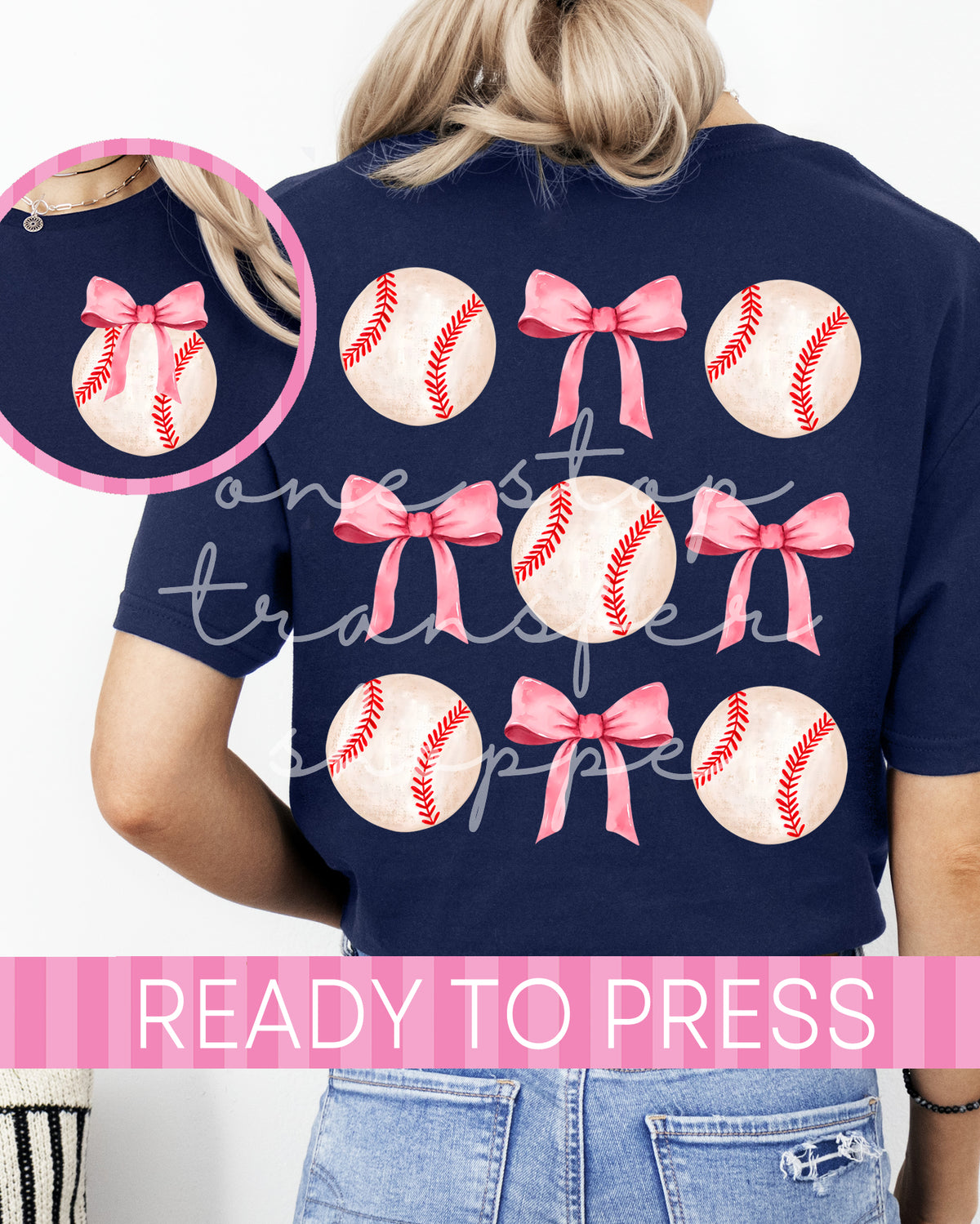 Pink Coquette Baseballs and Bows- Ready to Press DTF Transfers