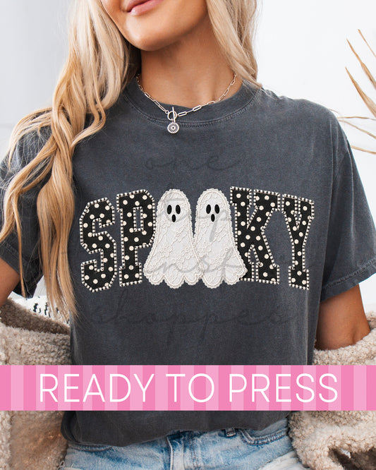 Polka Dots and Lace SPOOKY Ghosts - Ready to Press DTF Transfers
