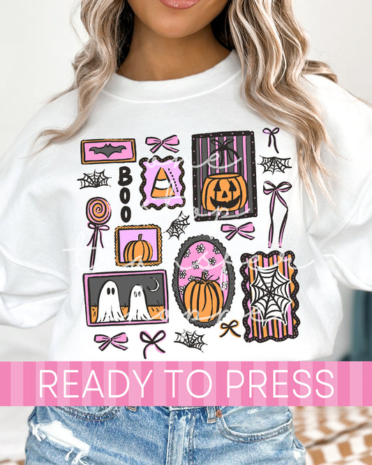 Whimsy Girls Halloween Frame Collage - Ready to Press DTF Transfers