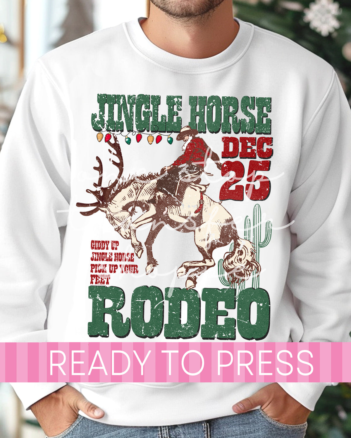 Christmas Jingle Horse Rodeo  - Ready to Press DTF Transfers